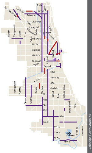 An illlustration showing the streets that were widened or created