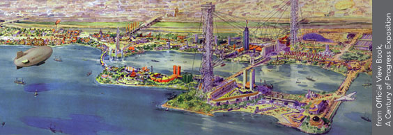 An illustration from the official View Book, A Century of Progress Exposition